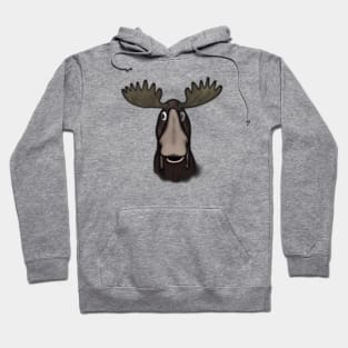 Cute Moose Drawing Hoodie